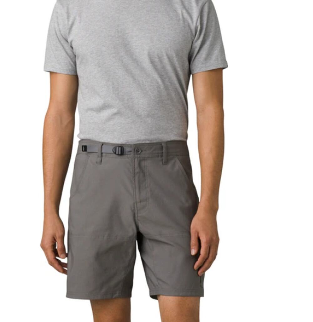 PRANA Men's Stretch Zion II Shorts Size 33 Grey Standard Fit Flat Front NWT